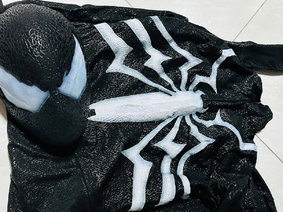 Marvel Spider-man 2 PS5 Venom Bodysuit with Mask 1:1 Screen Printing Handmade Jumpsuit Superhero Cos Costume for Birthday Gift