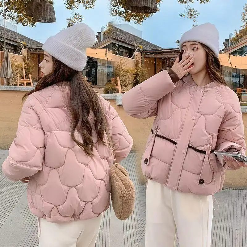 

2025 Winter Down Cotton Coat Women Stand Collar Solid Loose Padded Jacket Puffer Parkas Casual Female Bomber Thicken Warm Outwea