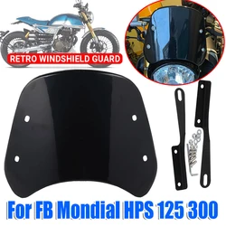 For FB Mondial Hipster HPS 125 300 HPS125 HPS300 Accessories Retro Windscreen Windshield Wind Screen Deflector Cover Guard Parts
