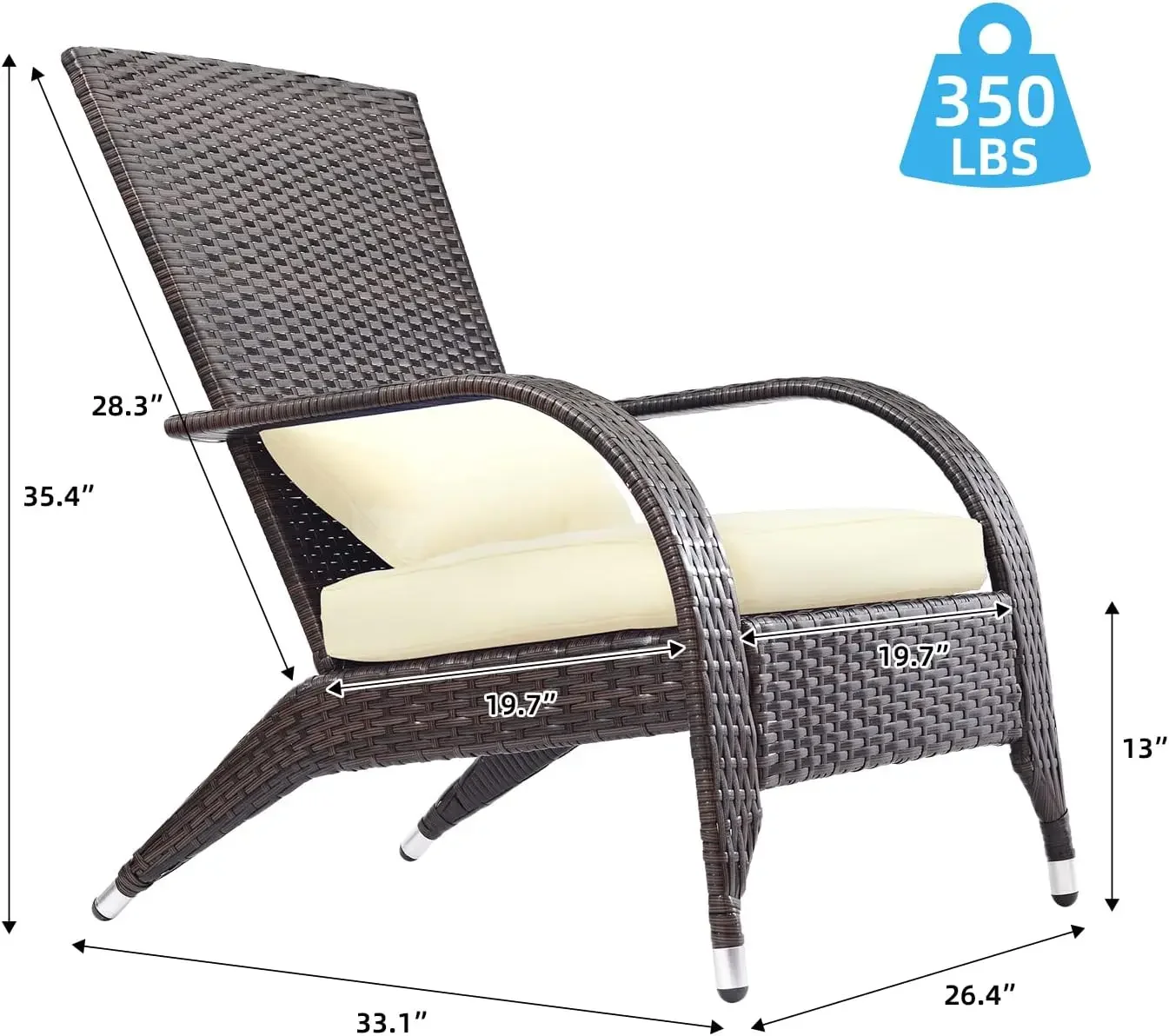 Stoelen Set 2 Outdoor Rieten Rotan Vuurplaats Stoelen Comfortabel Ontspannen Accent Patio Stoelen Met Zacht Kussen Lage Diepe Stoelen