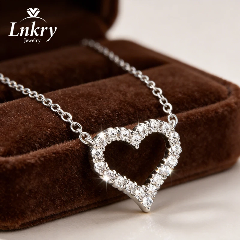 

Сертифицированное ожерелье Lnkry с муассанитом 1,5 мм, модное ожерелье с подвеской в форме сердца, подарок на День святого Валентина для влюбленных