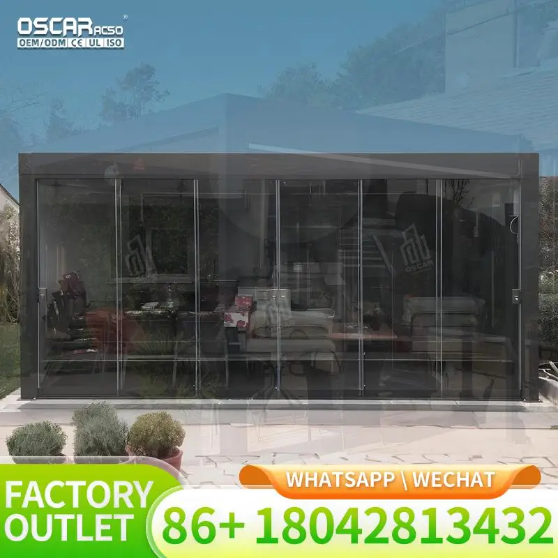 3 × 3 جراج منفذ السيارة الحديث المقاوم للماء مع ستائر دوارة هيكل الظل الخارجي العريشة #3