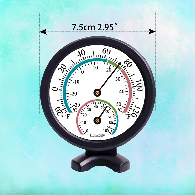B94A 2PCS Mini Indoor Thermometer Hygrometer 2 In 1 Temperature Humidity Outdoor Monitor Gauge For Wall