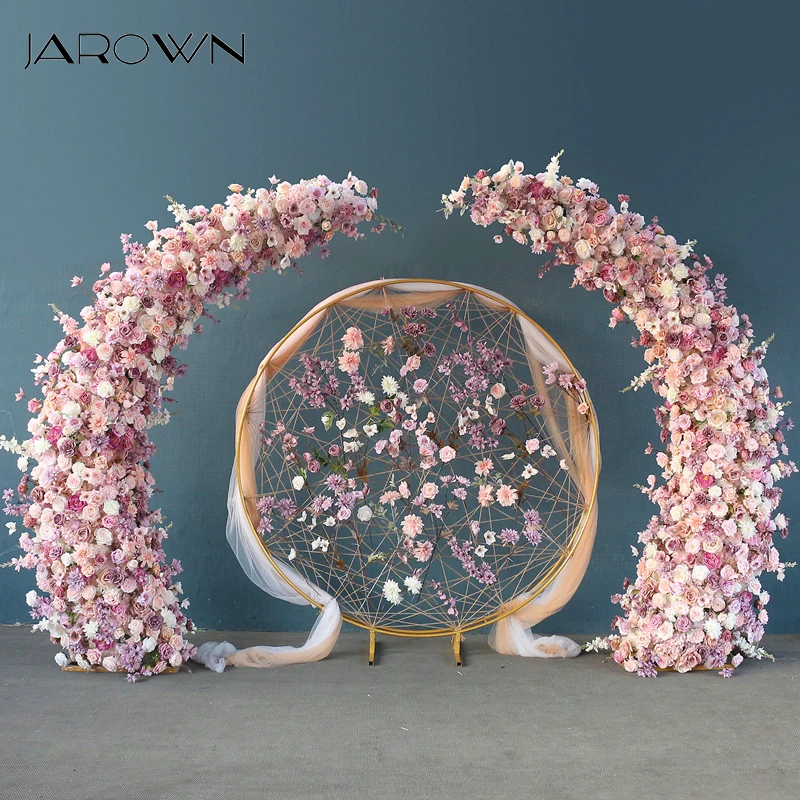 

JAROWN Horns Arch Flower Arrangement Set Wedding Background Decoration Moon Arch Flower Stand Custom Row Purple Home Party Decor