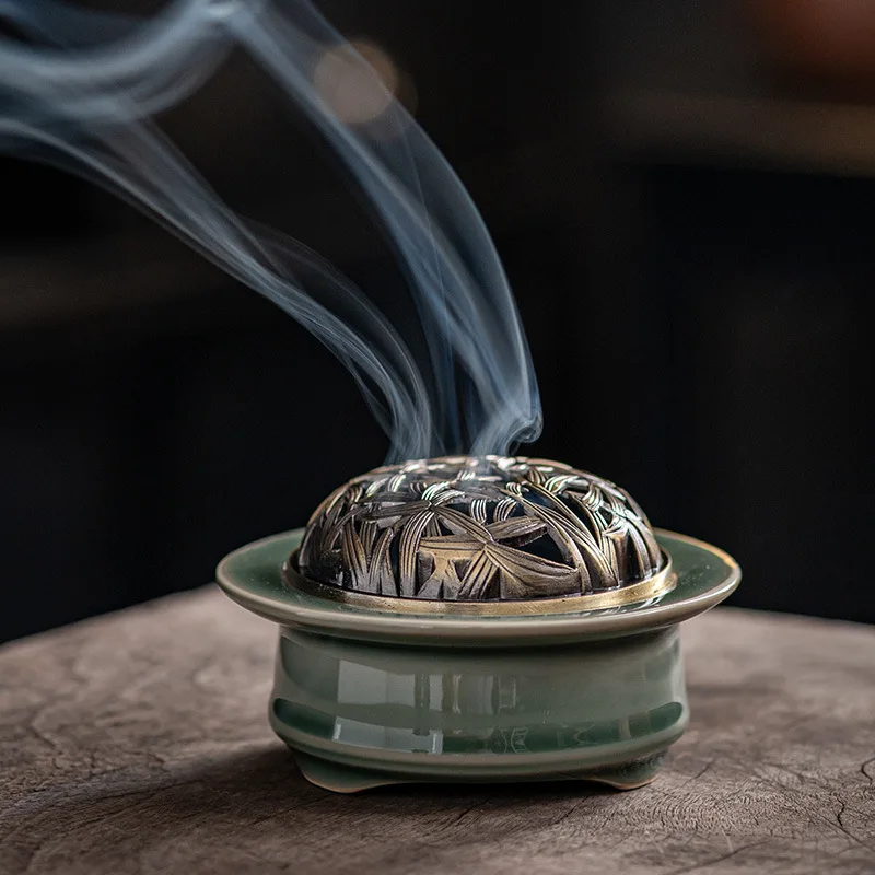 Zen Yue kiln celadon incense burner