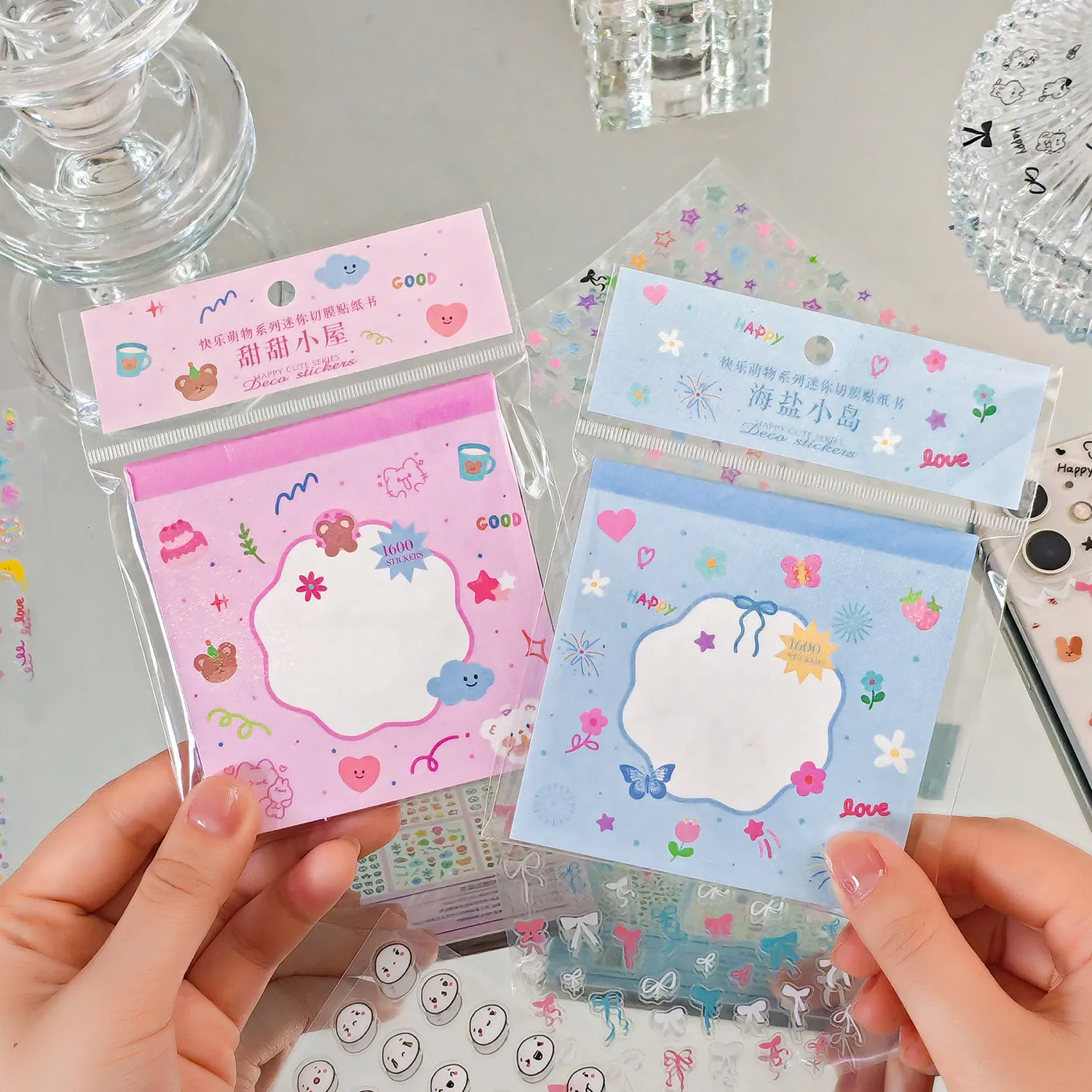 24 pcs Cartoon smudging Sticker Book hand tent Die Cutting Stickers Scrapbooking Material Journal Supplies Stationery stickers