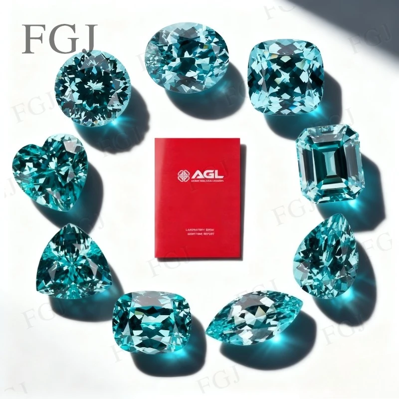 

Lab Grown Paraiba Multi-Shapes Synthetic Loose Gemstones Beads AGL Selectable for Wedding Pendant Necklace Jewelry Design DIY