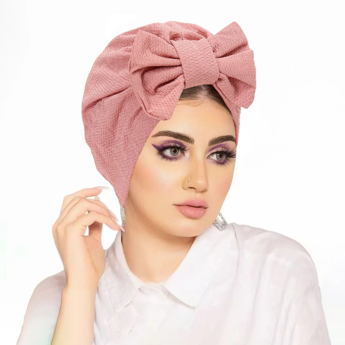 Doux nœud papillon Turban indien chapeau femmes chimio casquette bonnets Bonnet musulman Hijab foulard perte de cheveux chapeaux tête enveloppement Turbante Mujer