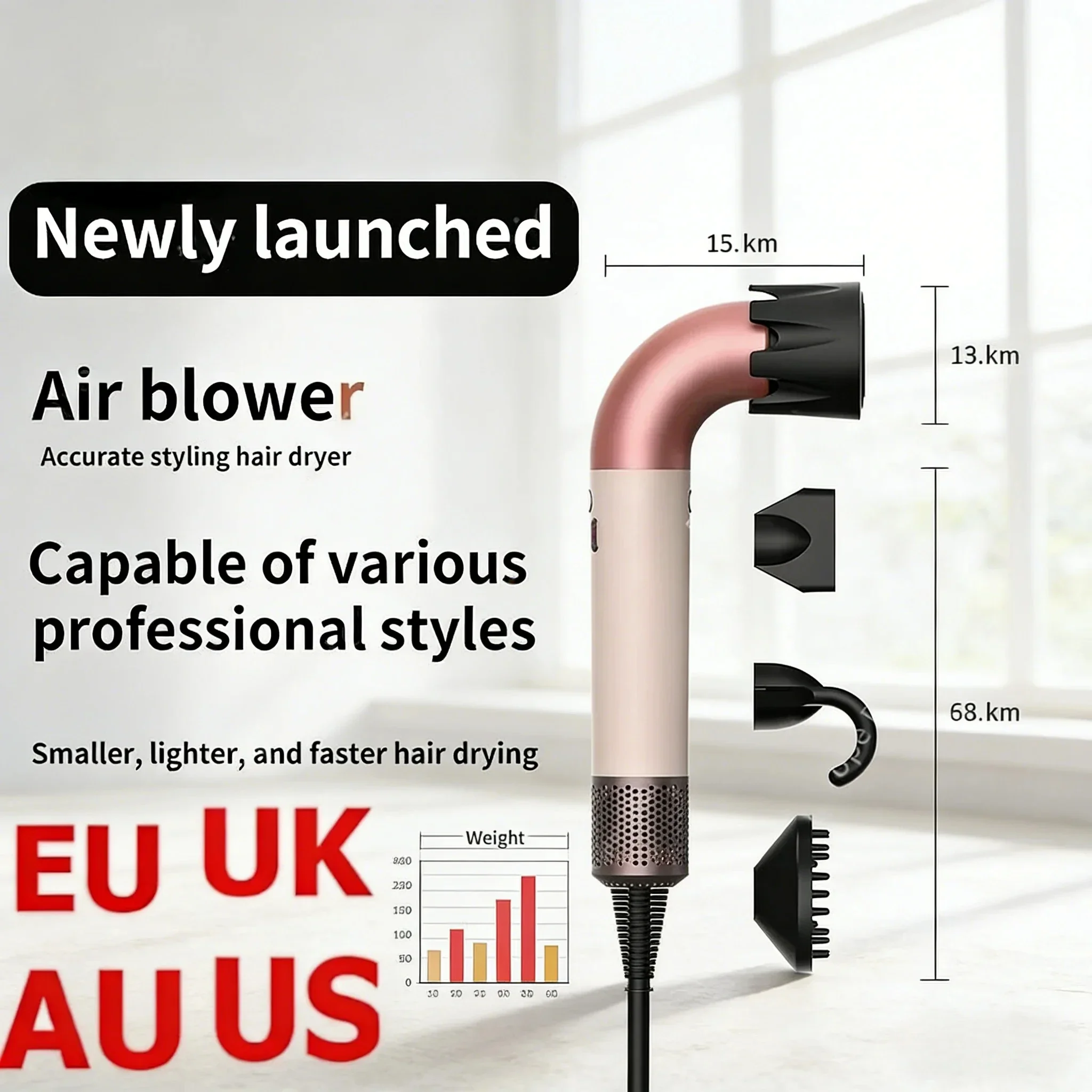 

Super Leafless Hair Dryer - Negative Ion Blow Dryer, Constant Anion Styling Tool for Fast Drying & Personal Hair Care