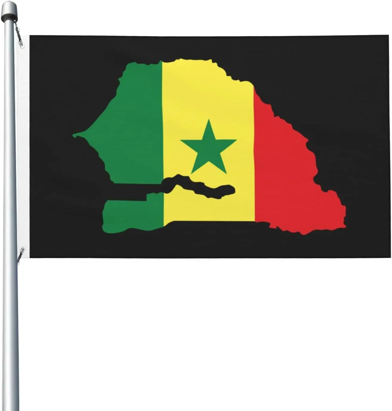 Flagnshow 100% Polyester Senegal Terrain Map Flag