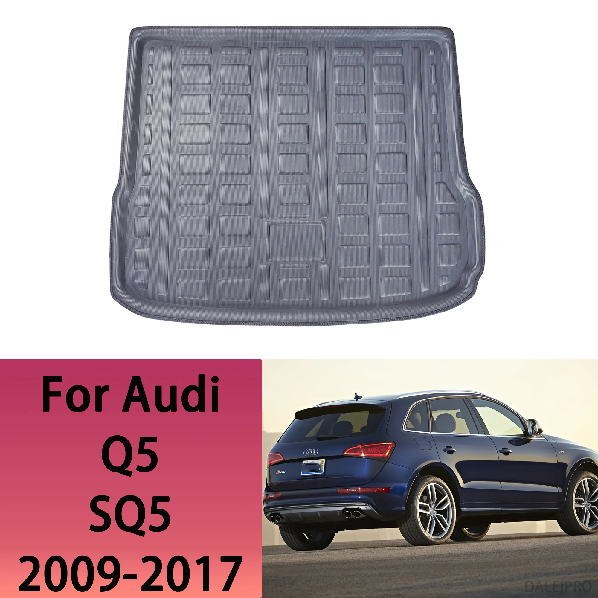 Car Rear Trunk Mat For Audi Q5 SQ5 2009 2010 2011 2012-2014 2015 2016 2017 Tailored Cargo Liner Boot Floor Tray Carpet Protector