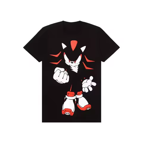 New Arrival Sonic Shadow Duo Slogan Short Sleeved Round Neck Y2k Tshirt Men Clothing New in Top &amp; Tees Mens T-Shirt 71016