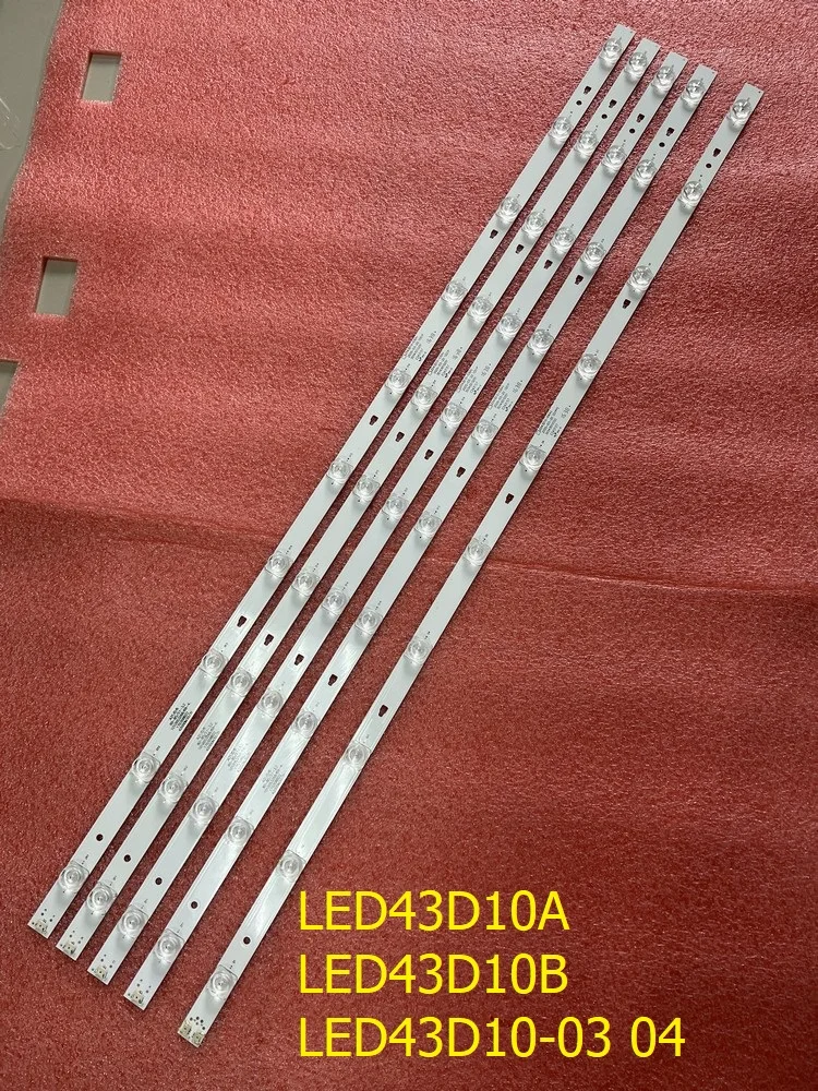 Kit 5pcs LED Backlight strip For JVC LT-43M650 LT-43M450 LE43U6500U FD4351A-LU LED43D10A LED43D10B-ZC14FG-01 LED43D10-03(A) 04