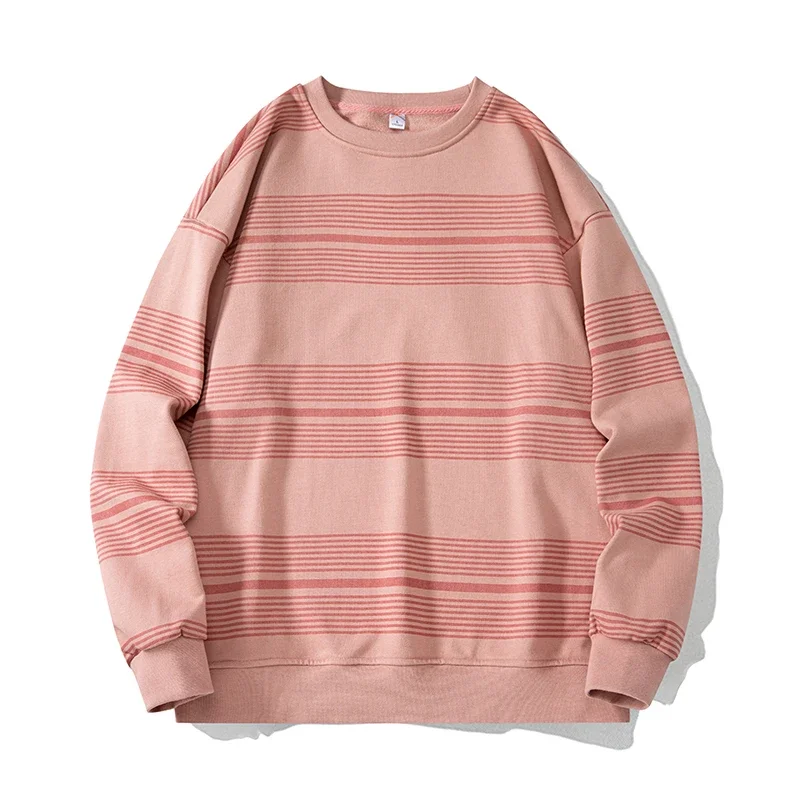 

Korean Mens Tracksuit O Neck Loose Pullover Hot Sales Stripe Printing Sweatshirt Casual Jogging Versatile Tops Clothing S-3XL