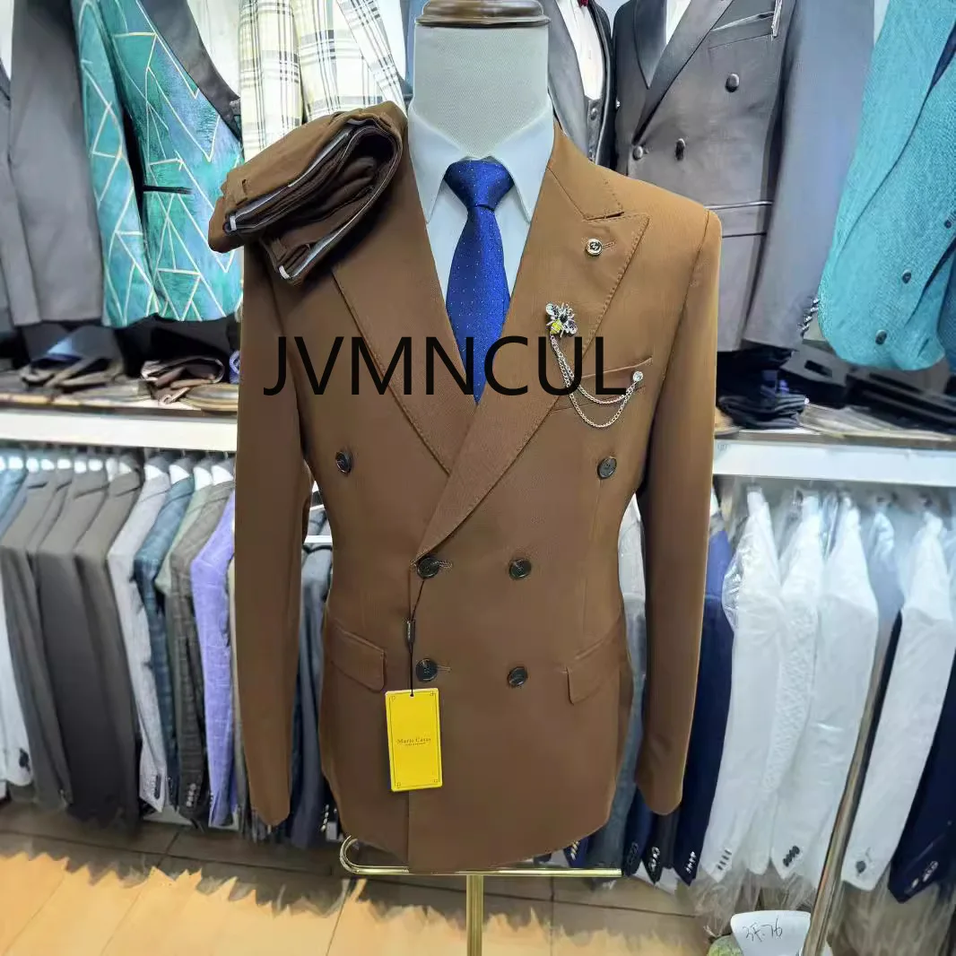 

High-End Men's Two-Piece Suit Set for Office and Leisure, In Stock 2025 Cross-Border Trading, Handsome Host Suit 2pcs