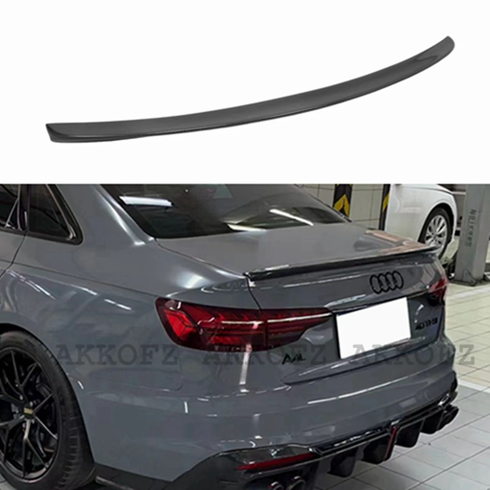 

For Audi A4 B9 S4 S-line 2017-2020 Sedan S5 Style Carbon Fiber Rear Spoiler Trunk Wing FRP Glossy black Forged Carbon