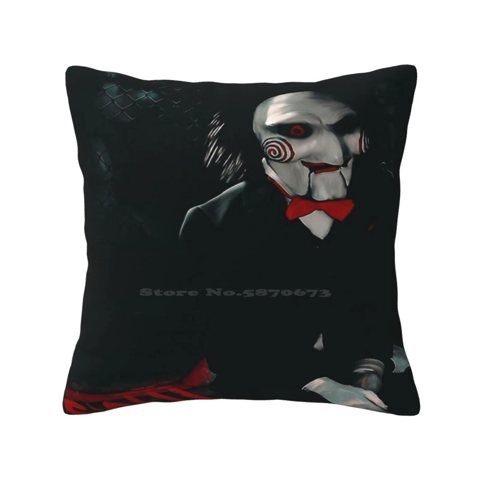 Saw Movie Poster Funny Cute Decor Square Pillowcase Saw Movie Jigsaw Spiral Film Saw Art Saw 2004 Saw 3 Scary Saw Horror Movie