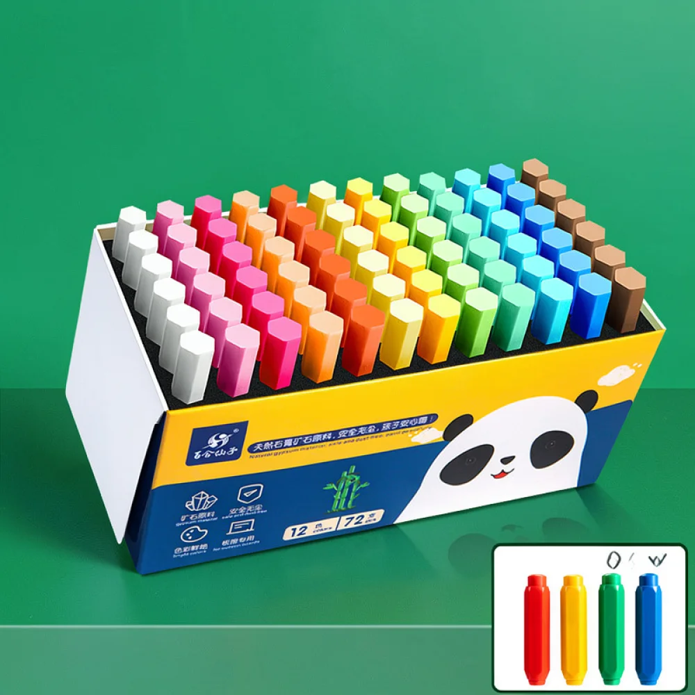 High Quality Dustless Chalk Set For Blackboard Art Teaching Colorful Writing Supplies Smooth Classroom Drawing Accessories