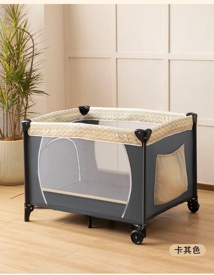 Aluminum Alloy Crib Removable Portable Cradle Bed Foldable Multi-function Bb Bed Newborn Splicing Queen Bed