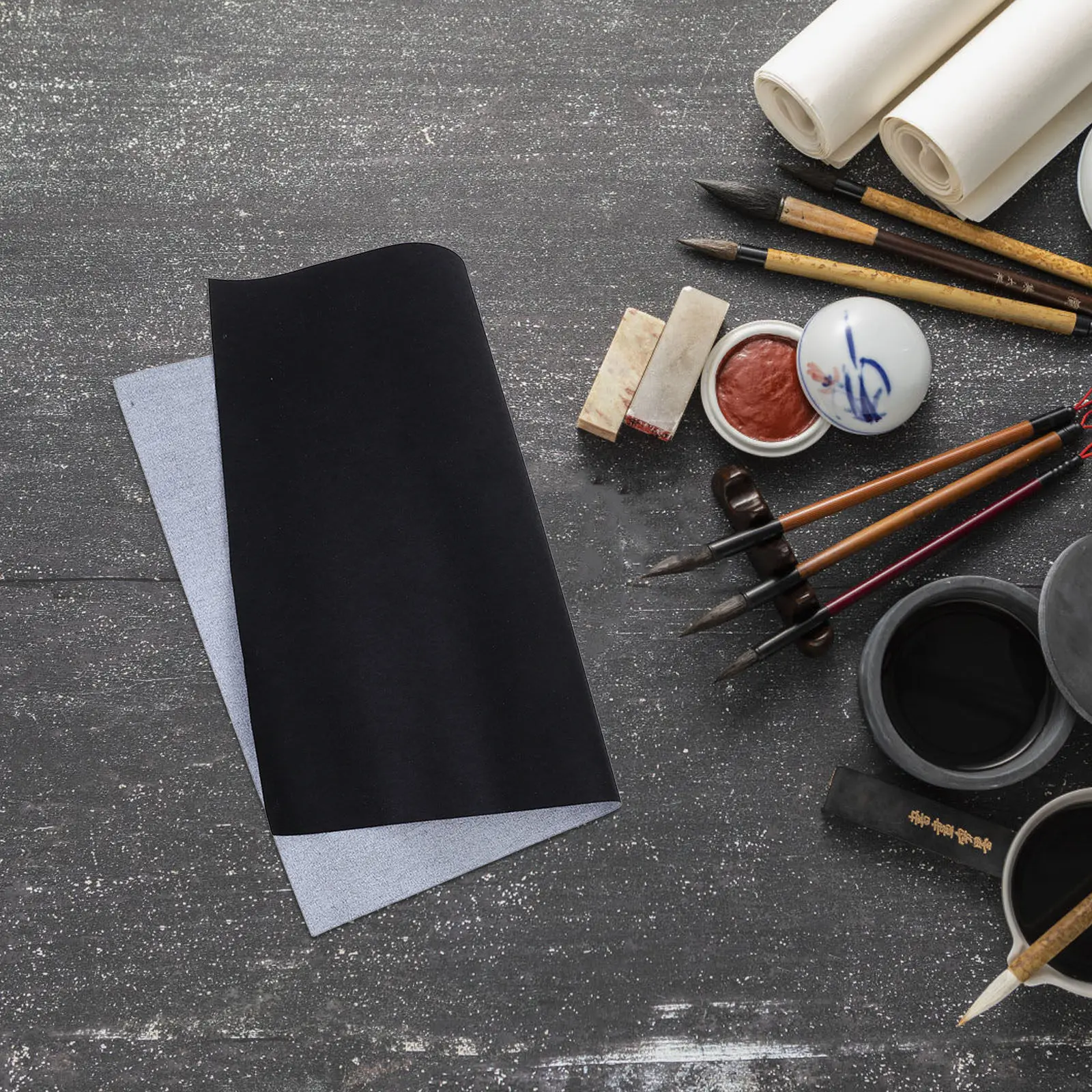 6Pcs Chinese Calligraphy Water Writing Cloth Reusable Practice Mat Smooth Surface Imitation Rice Paper for Painting Drawing