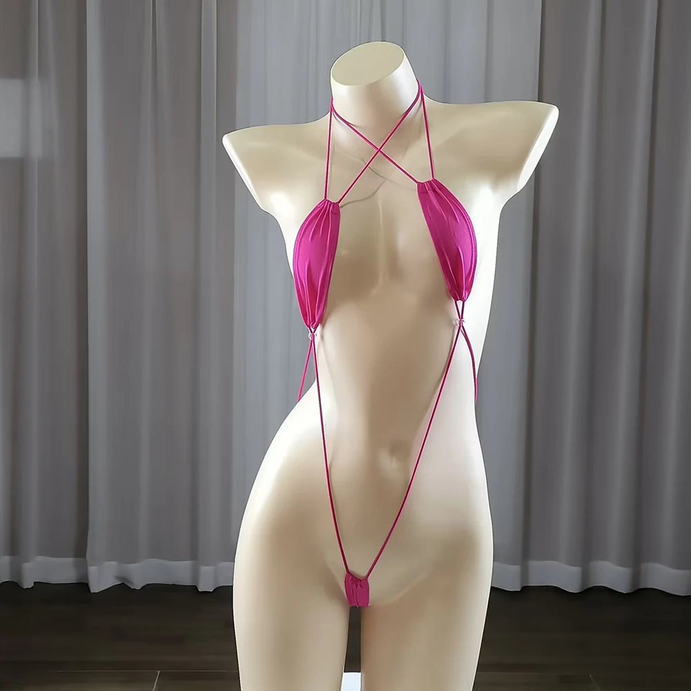 Mujer señoras lencería sexy Sling Shot Bikini traje de baño brasileño traje de baño vacaciones/diario Color sólido