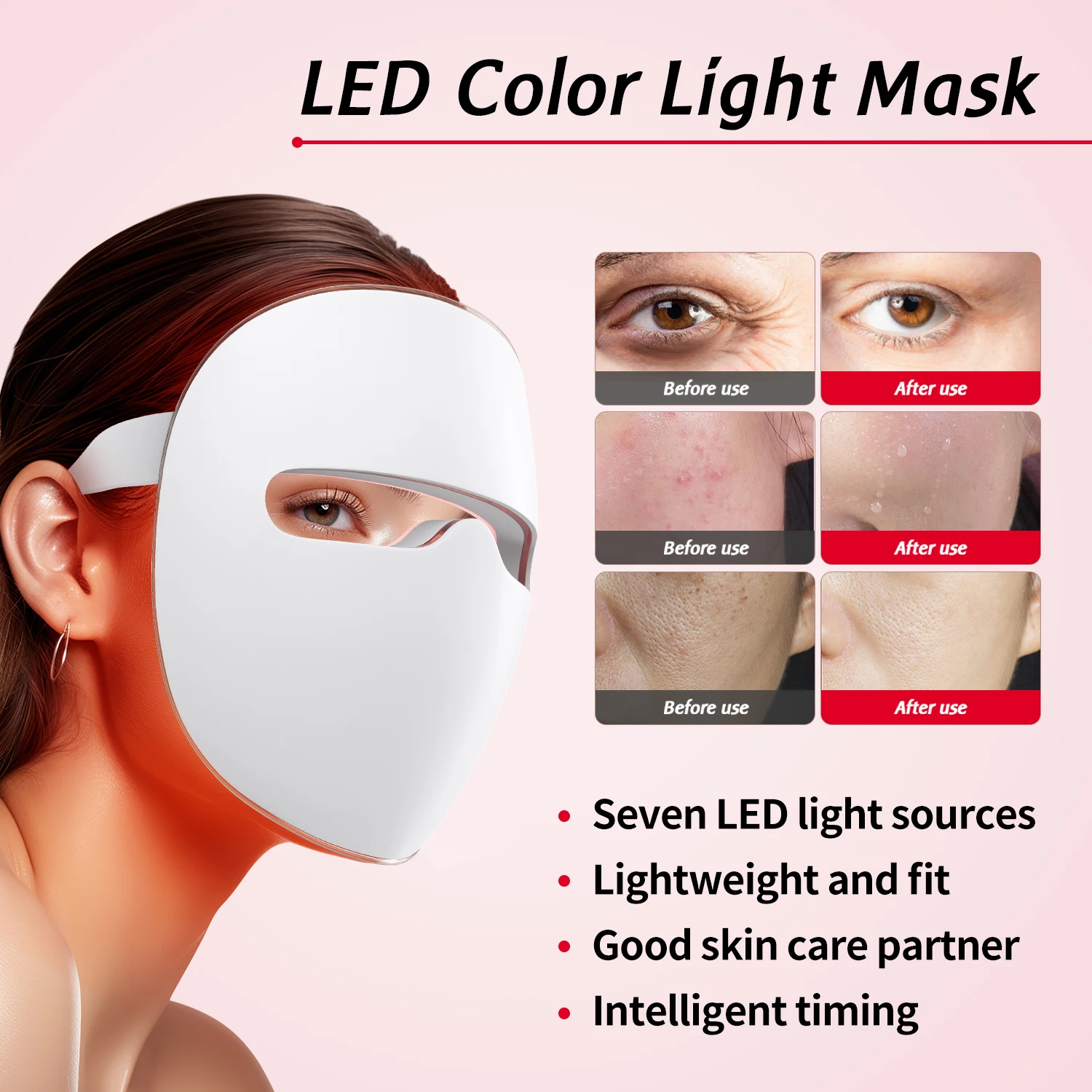 Factory wholesale color lights therapy facial mask beauty acne treatment led facial therapy machine led beauty mask