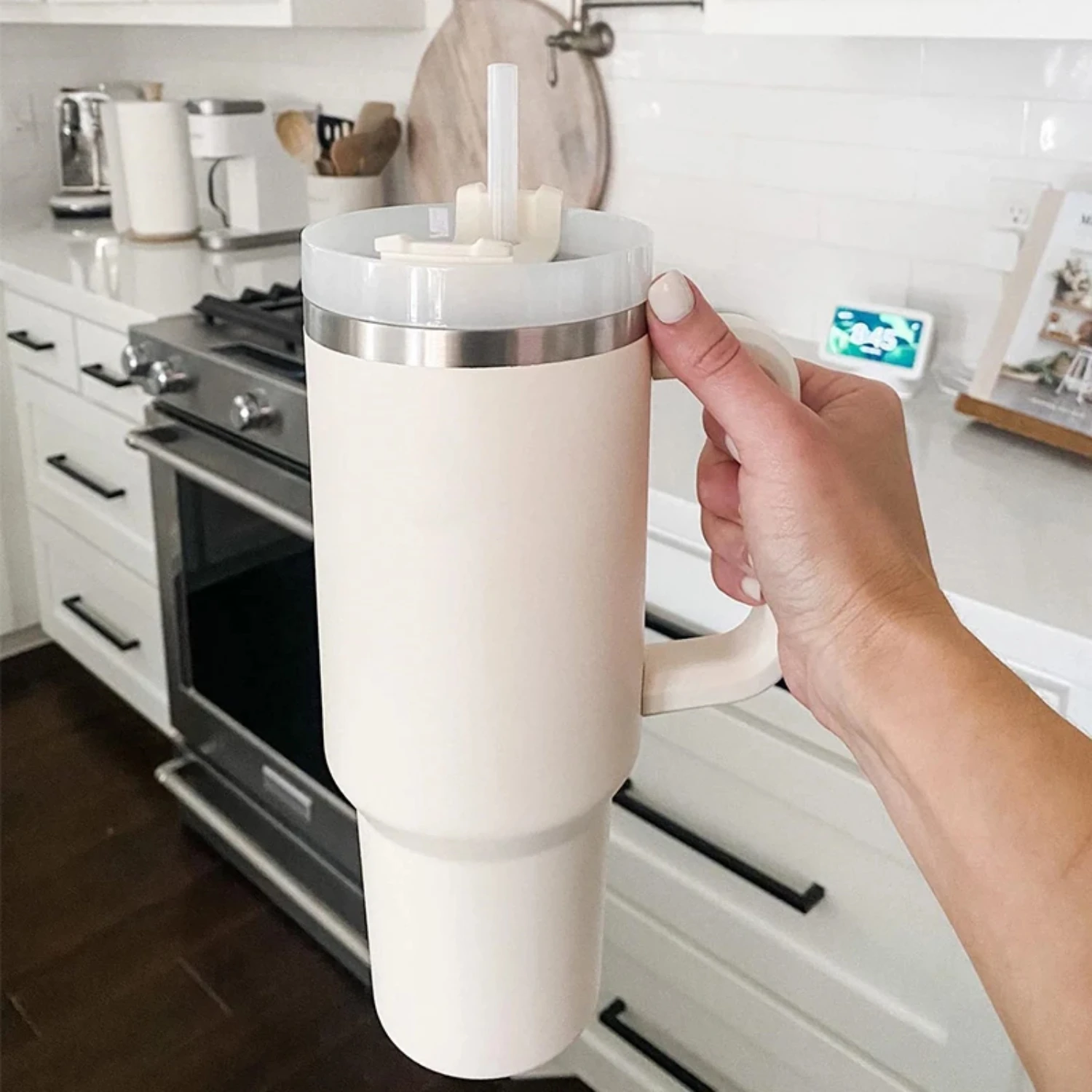 

1200ml Stainless Steel Mug Coffee Cup Thermal Travel Car Auto Mugs Thermos 40 Oz Tumbler with Handle Straw Cup Drinkware In