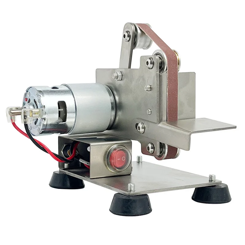 ماكينة سنفرة حزام مصغرة صغيرة كهربائية منزلية صغيرة يمكنك صنعها بنفسك مبراة سكاكين متعددة الوظائف لسطح المكتب ماكينة صنفرة الحزام التجارية