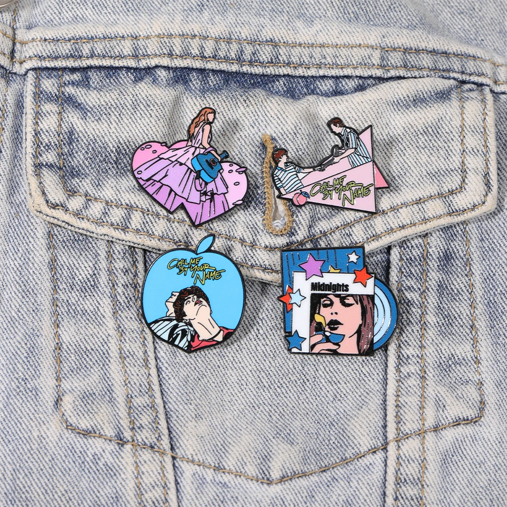 4Styles Call Me By Your Name Enamel Brooches Midnights Womnen  Design Pins Music Girls Metal Badge