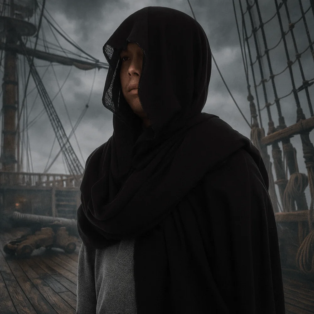 

Shoulder Cape Medieval Pirate Cosplay Cape Vintage Hood Black Green Wrap Renaissance Costume Cape Retro Hood Scarf Half Cape