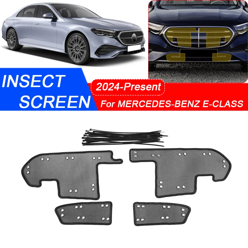 4PCS For Mercedes-Benz E-Class W2014 2024-2025Car Insect-proof Air Inlet Protect Cover Airin Insert Net Vent Racing Grill Filter