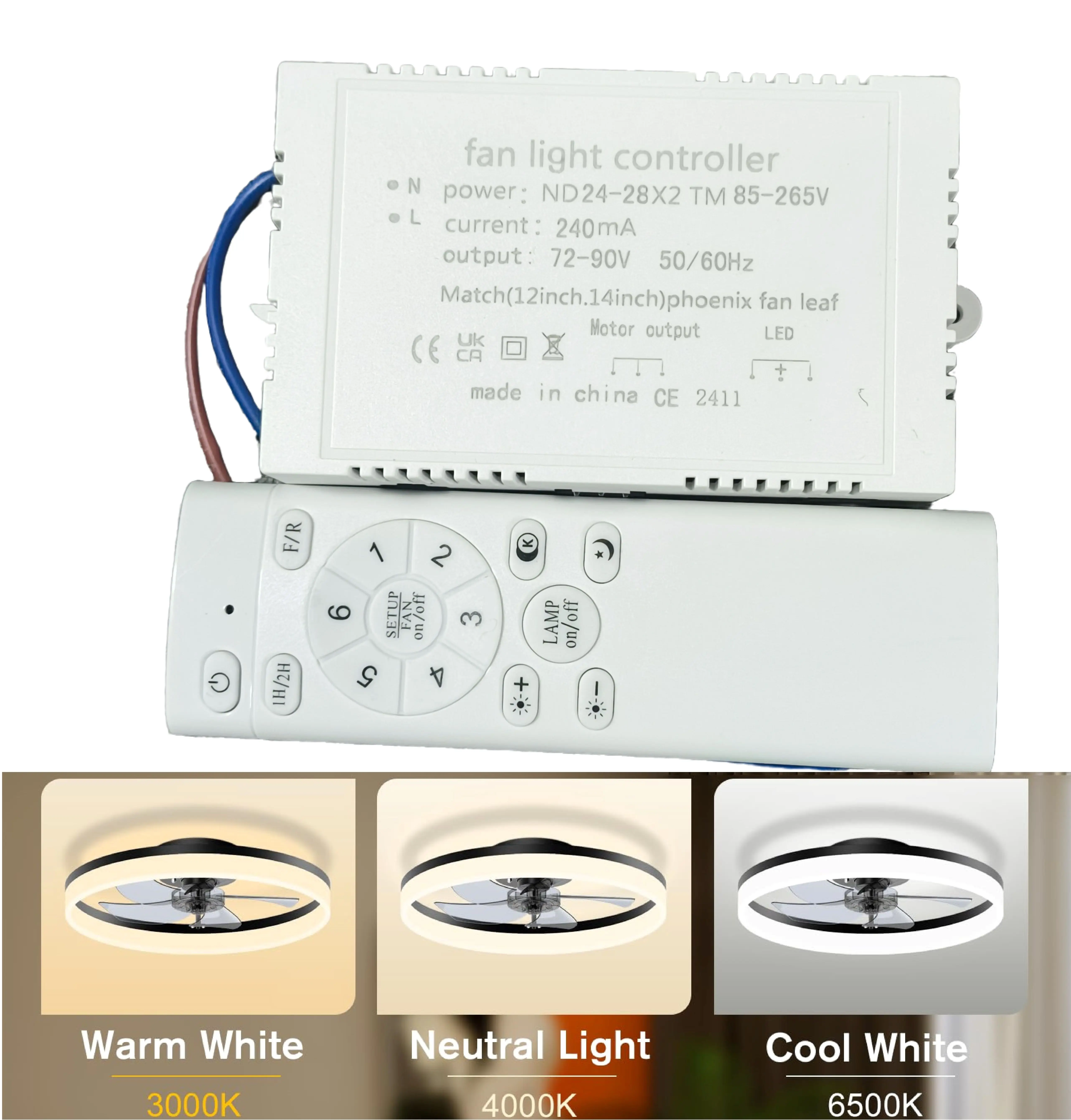IRALAN Ceiling Fan Lamp Lighting Transformer And Remote Control LED Light Strip Replacement Of Faulty Parts Power Adapter Supply