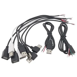 0.3m 1m 2m 5V USB kabel zasilający 2P 4P USB 2.0 żeński drut malarski wtyczka Jack ładowarka przewód ładujący przedłużacz złącze DIY