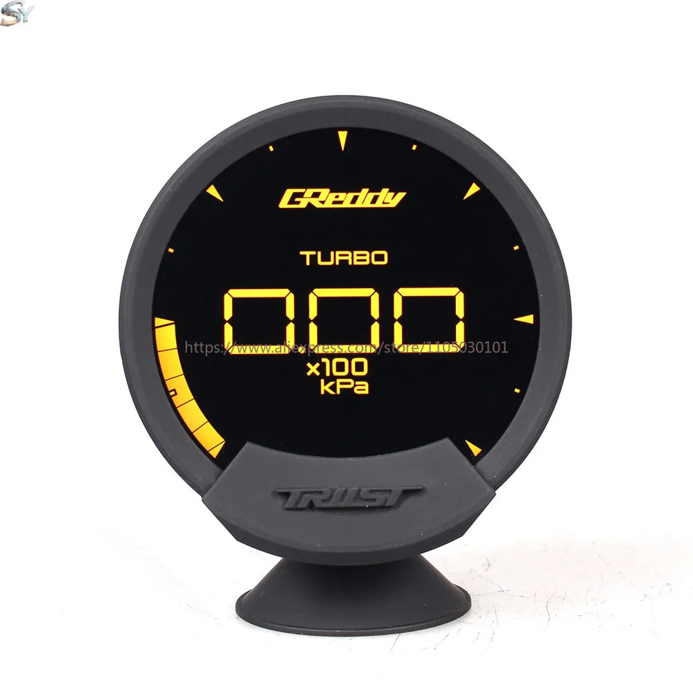 7-color GReddi Sirius OBD pressure gauge LCD 74mm turbo speed volt water oil temperature fuel pressure RPM air fuel ratio gauge