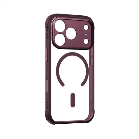 Чехол MOMAX для iPhone 17 Pro Max, магнитный, противоударный, с воздушной подушкой, прозрачная задняя панель из акрила и поликарбоната