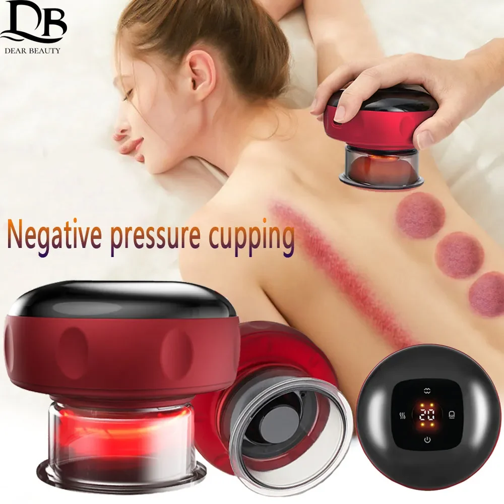 Smart Electric Vacuum Cupping Device Body Scraping Massager Heating Suction Cup Device Physical Fatigue Relief Beauty Health