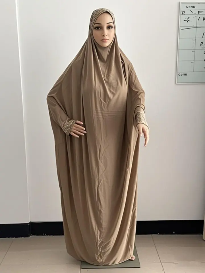 H098 حجم الحرة فستان مسلم الصلاة خيمار قفطان برقع عباية رداء الحجاب ملابس الشرق الأوسط - 6