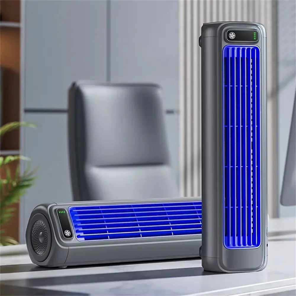 

Portable 3 Speeds Tower Fan Rechargeable Quiet Desk Fan Standing Non-drilling Wall Mount Fan Office