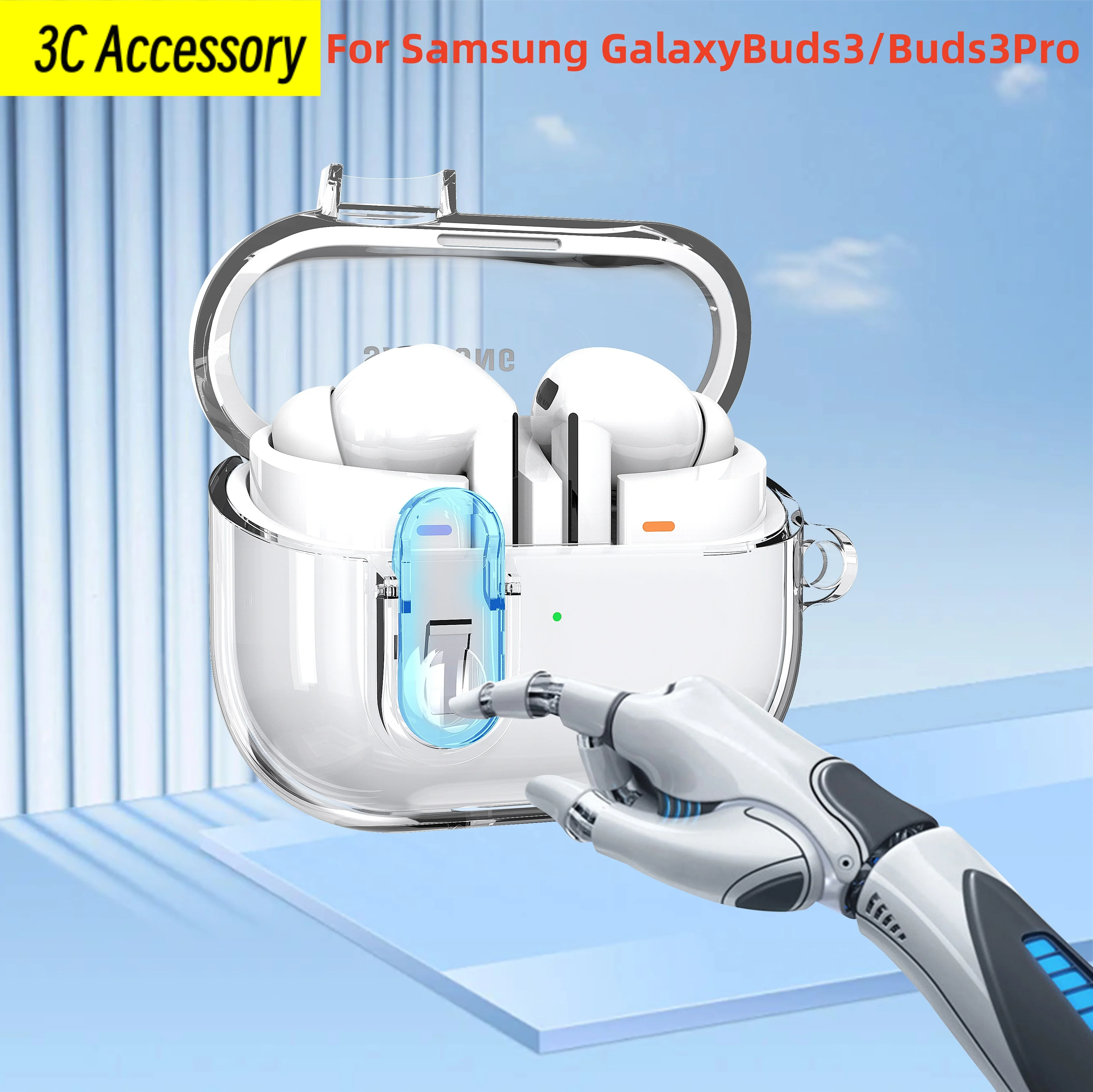 New Case For Samsung GalaxyBuds3/Buds3Pro （2024）Case Transparent anti drop buckle switch design Case For Galaxy Buds3 Cover Capa