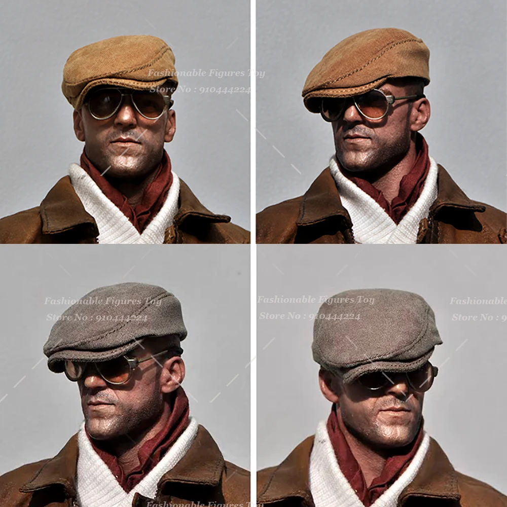 1/6 Men Soldier Beret Hat Retro British Peaked Cap Solid Color Newsboy Painter Flat Cap Accessory Fit 12Inch Action Figure Model