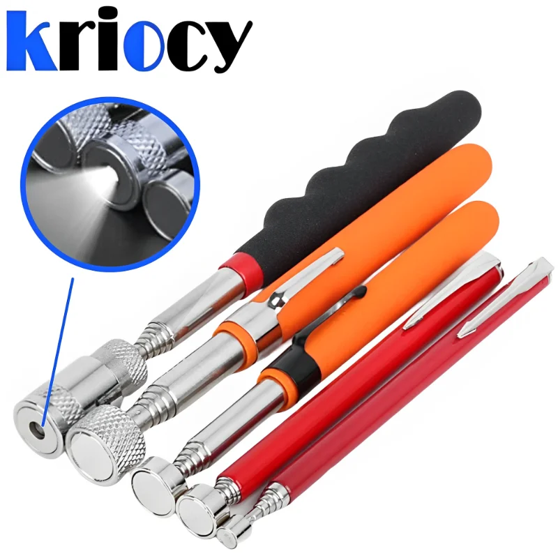 Mini Telescopic Magnetic Pen With Light Portable Hand Tools Capacity For Picking Up Nut Bolt Screws Extendable Pickup Rod Stick