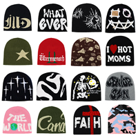 New Fashion Letter Autumn Winter Beanies for Women Men Outdoor Y2K Skullcap Warm Skiing Hat Cold Hat Hip Hop Cycling Knit Hat