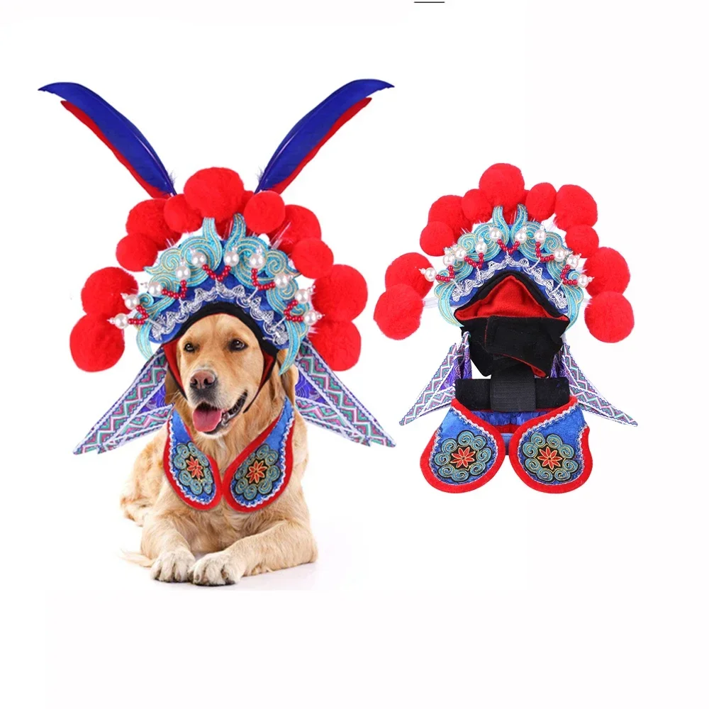 Pet Dog Headdress Chinese Style Drama Takeo Pet Hair Accessories Hat Cute Cosplay Outfit For Cat Dog Costume Pet Christmas