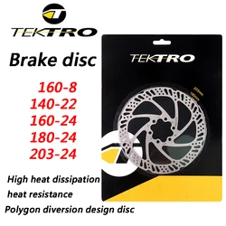 TEKTRO Bike Disc Brake Pads Bicycle Hydraulic Disc Brake Rotors 160-52 140-22 180-52 203-24 203-52 Polygon diversion design disc