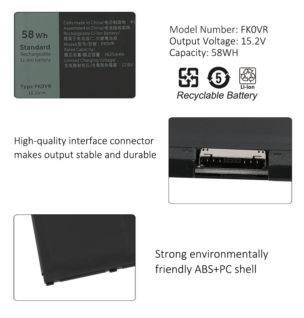 Bateria KingSener FK0VR 07KRV do DELL Latitude 5430 5530 5330 7530 7430 7330 Precision P104F005 P104F006 078FWY 4FVJG O7KRV — zdjęcie produktu 5