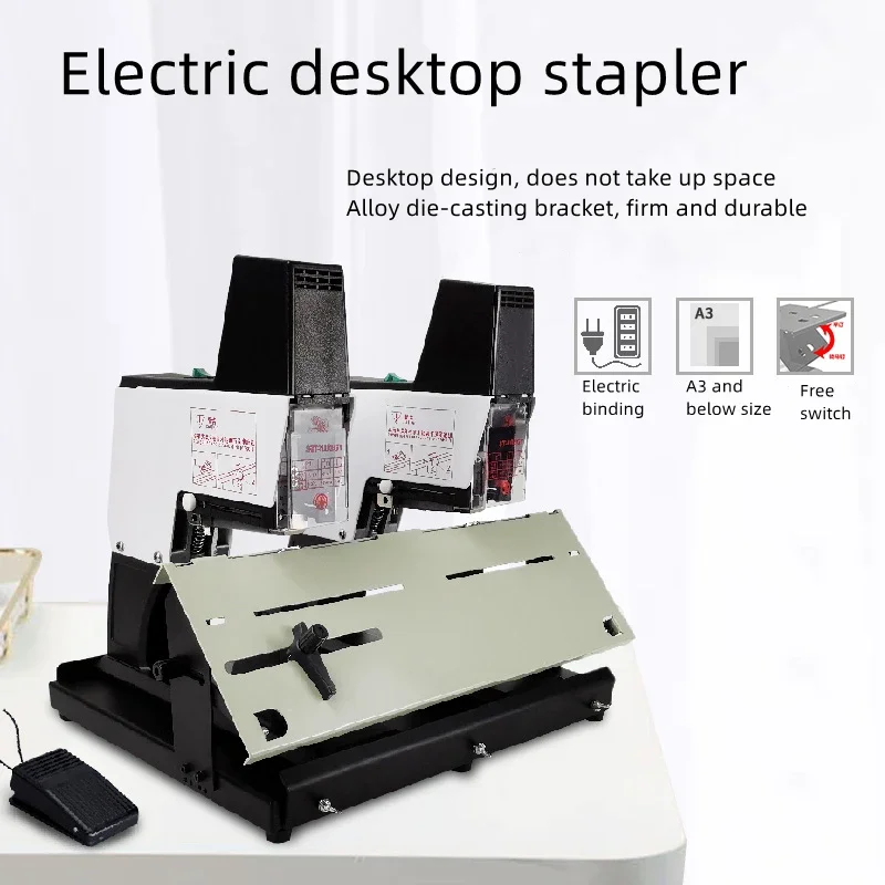 ST105G Electric Double Head Flat Stitching Saddle Stitcher A3 center seam stapler Binding Machine