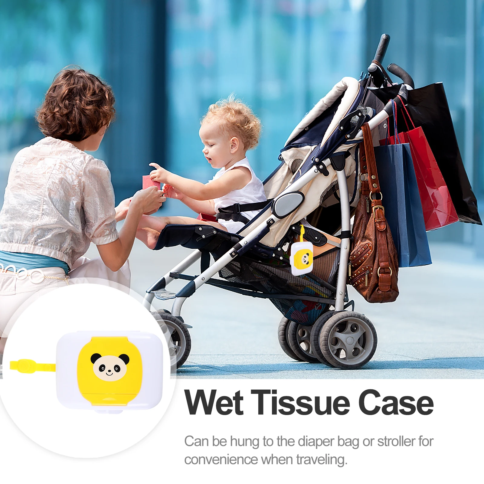 

1pc Portable Wet Tissue Case PP Material Baby Wipes Container Safe Travel Diaper Bag Stroller Outdoor Storage Organizer