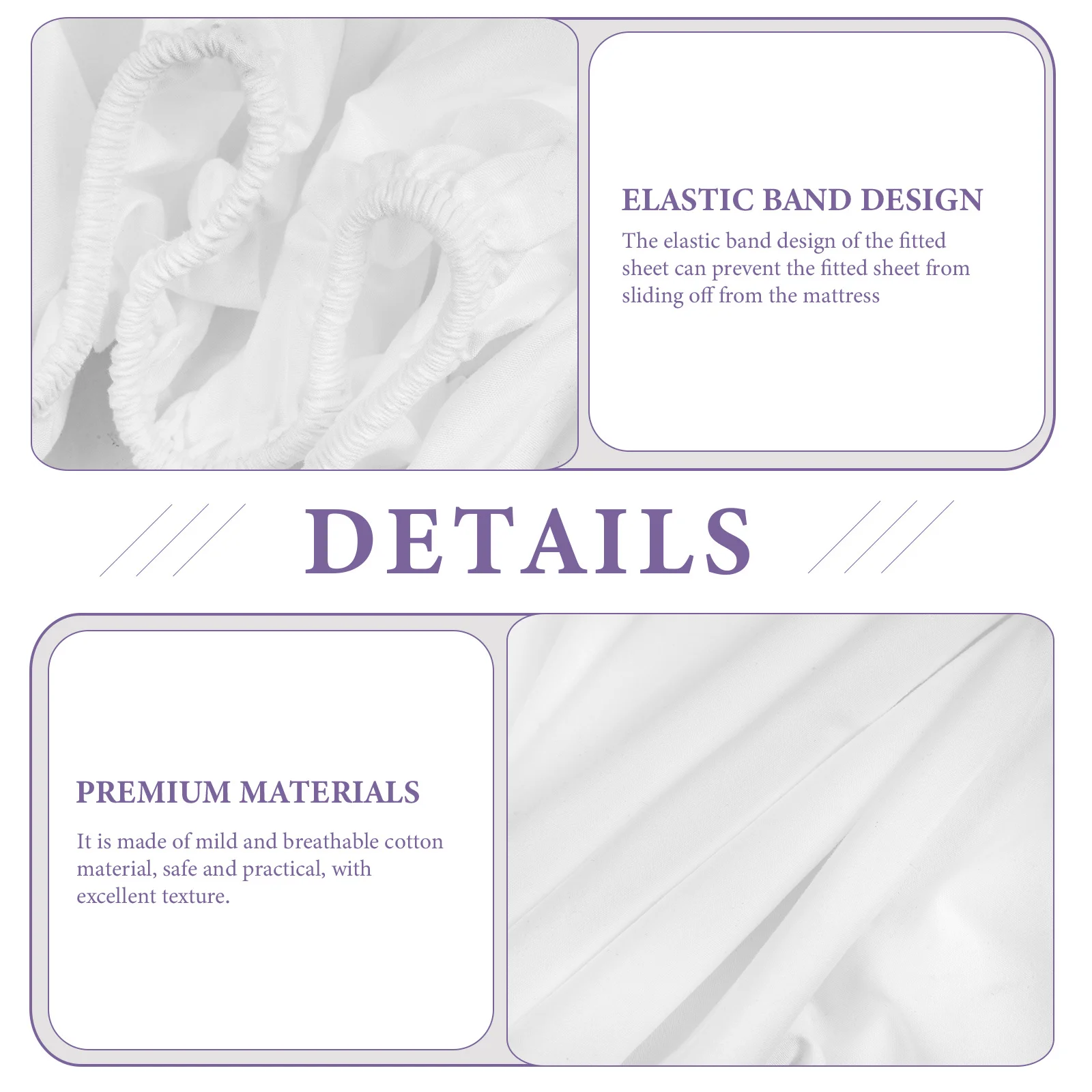 

Cotton Fitted Sheet White Soft Breathable Elastic Band Mattress Protector Anti Home Hotel Bed Cover Fitted Sheet