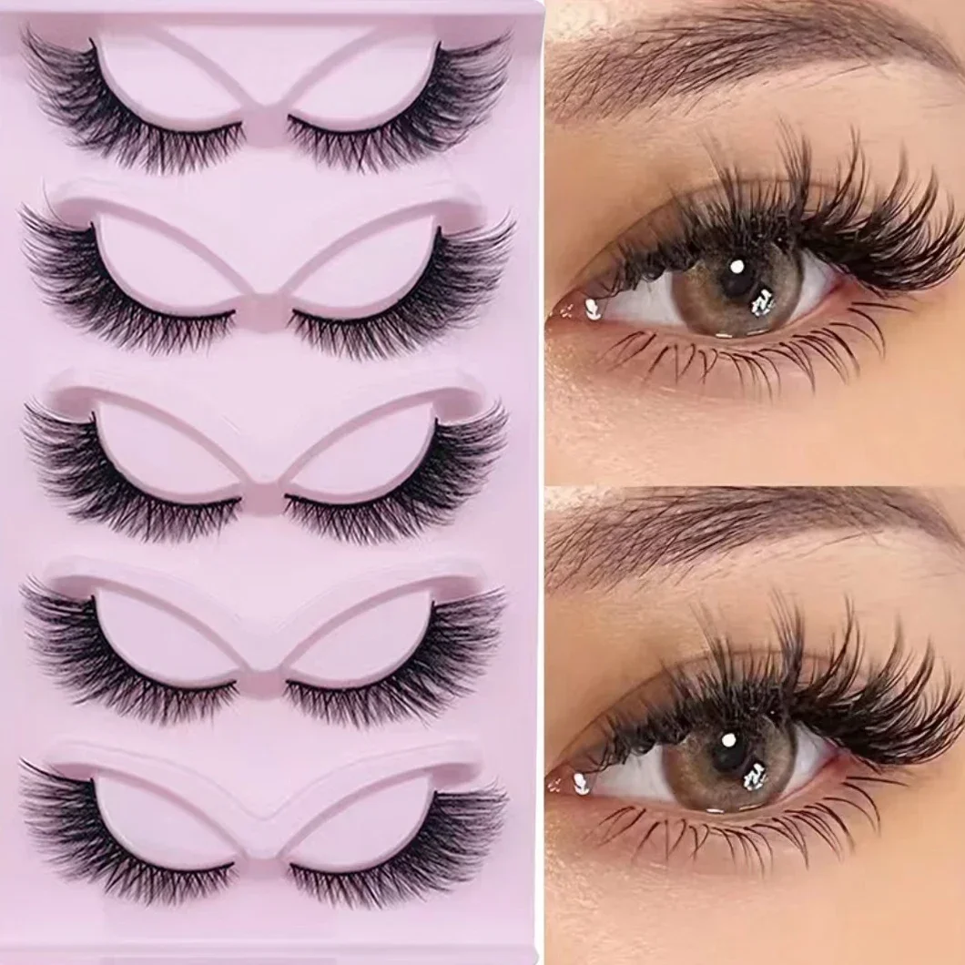 5 par rzęs Cat Eye Lashes Wispy Fake Lashes Fluffy Cat Eye Lashes Extensions False Eyelashes