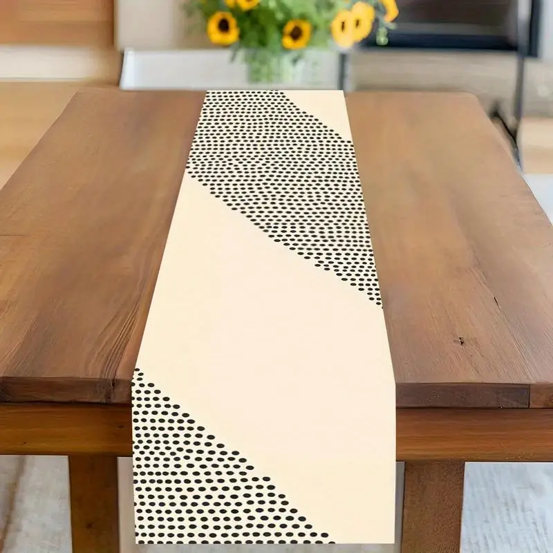 

Modern Minimalist Polka Dot Geometric Pattern Table Runner, Home Dining Table Decor
